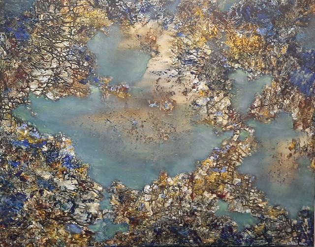 Lacs vus du ciel — Acrylique sur toile de Patrick Adam