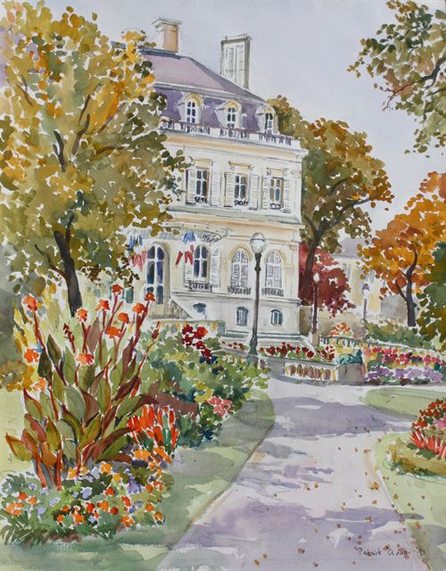 Dans le jardin, octobre — Aquarelle de Patrick Adam