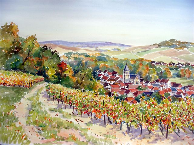 Avenay-Val-d'Or — Aquarelle de Patrick Adam