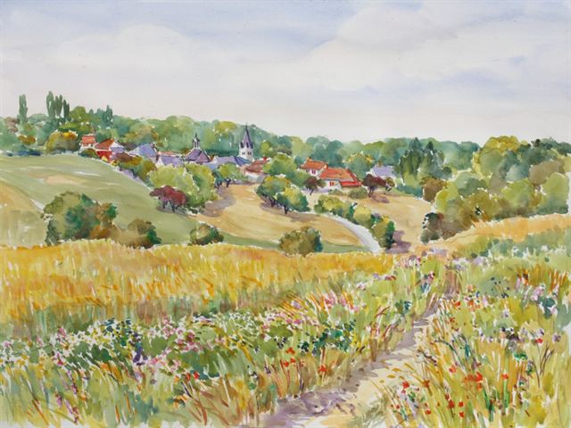 Ville-en-Selve — Aquarelle de Patrick Adam
